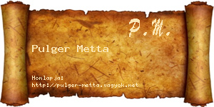 Pulger Metta névjegykártya